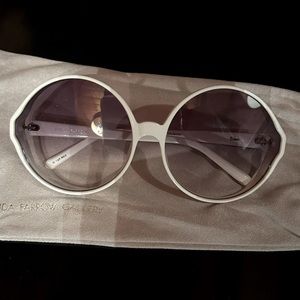 Linda Farrow Sunglasses. White. New With Tag, No Box.
